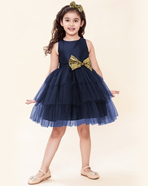 Buy Navy Blue Dresses Frocks for Girls by A.T.U.N All Things Uber Nice Online Ajio