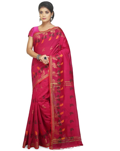 Buy Magenta Sarees for Women by Indie Picks Online