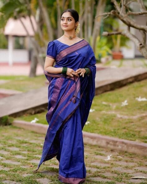 Buy Blue Sarees for Women by LIMDO Online