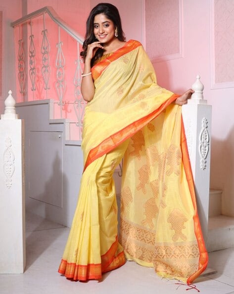 Buy Designer Sarees, Salwar Kameez, Kurtis & Tunic and Lehenga  Choli.Sightly Sandy Yellow Silk Saree