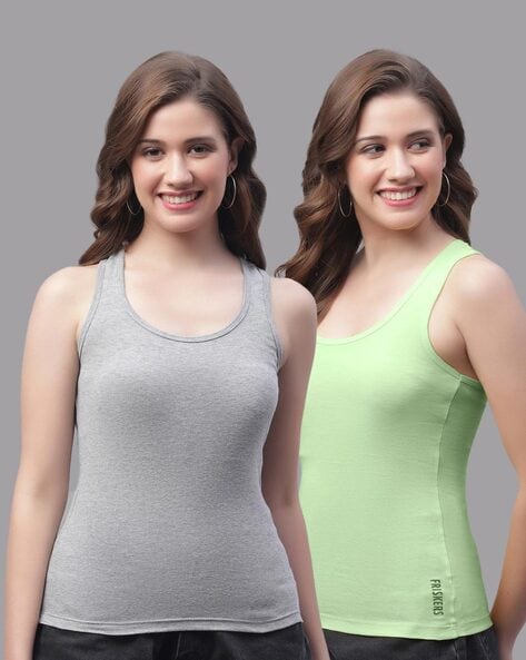 Buy Grey & Green Tops for Women by FRISKERS Online