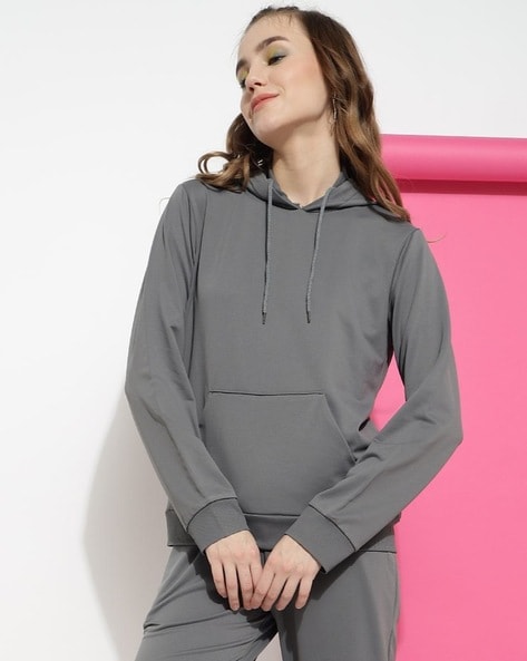 Buy Grey Sweatshirt Hoodies for Women by FITHUB Online Ajio