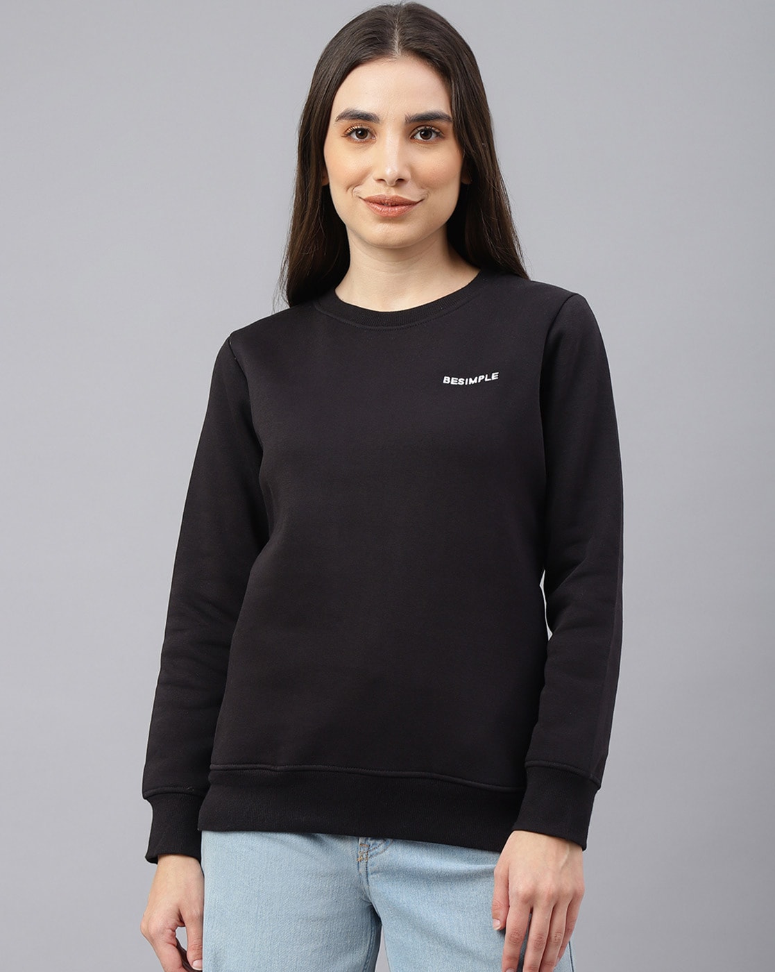 Buy Black Sweatshirt & Hoodies for Women by BESIMPLE Online