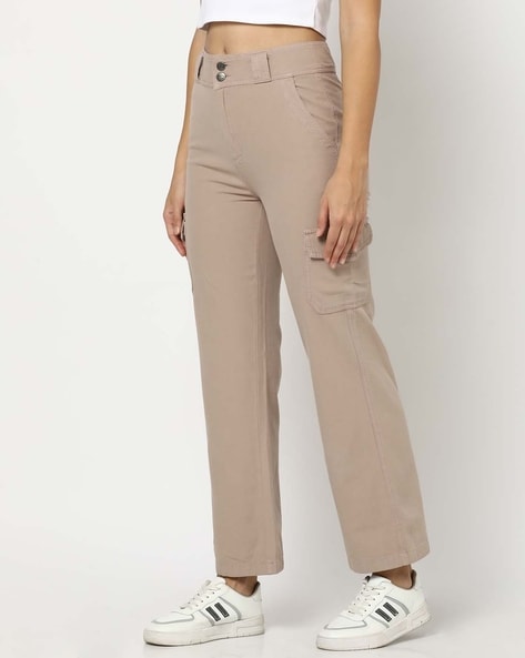 Bull cargo trousers with macramé Woman, Beige | TWINSET Milano