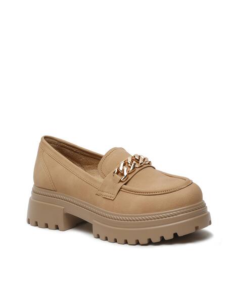 Women Slip-On Shoes with Metal Accent