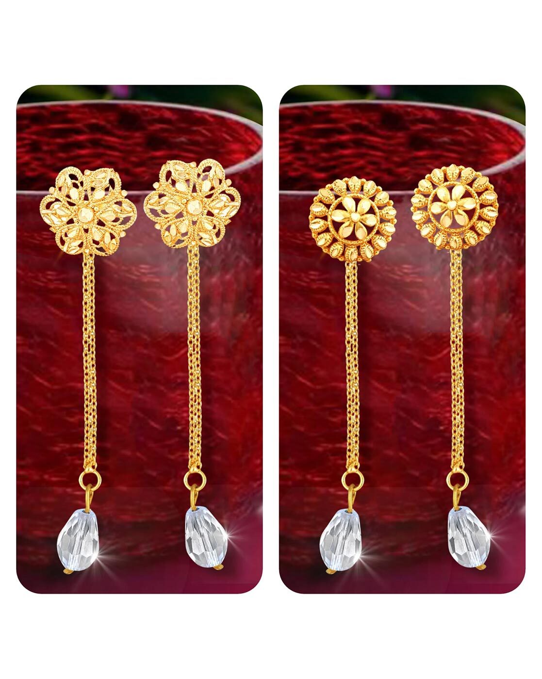Melting Candle Chain Drop Gold Earrings | Jewelry Online Shopping | Gold  Studs & Earrings