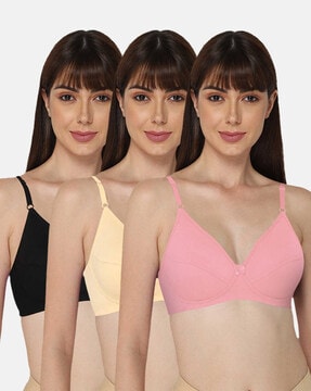 Buy Intimacy LINGERIE Pack Of 3 Full Coverage Cotton Everyday Bra