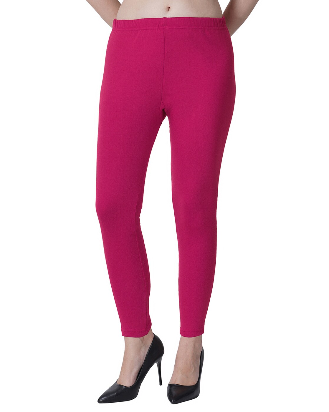 Buy TRASA Women's Cotton Slim Fit Churidar Leggings - Dark Pink - 3XL  Online at Best Prices in India - JioMart.