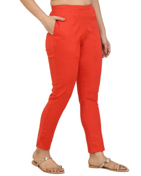 Buy Red Trousers Pants for Women by RAJPUTANA CAMISA Online