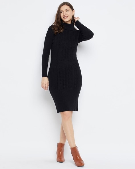 Women High-Neck Bodycon Dress