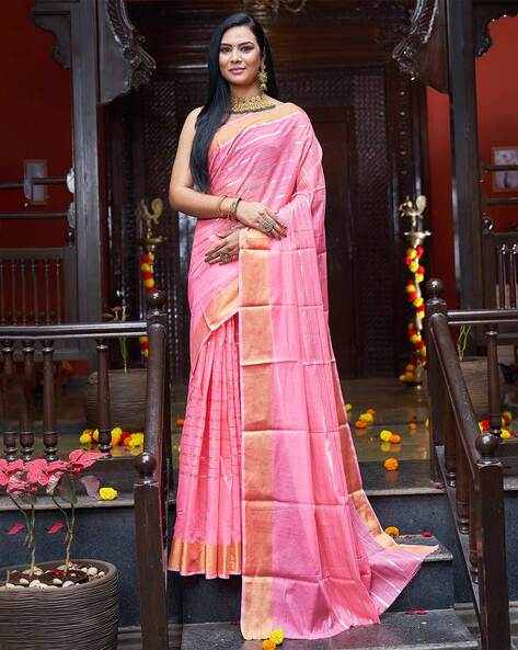 Stunning Gold and Lavender-Hued Cotton and Zari Saree – ShopBollyWear.Com