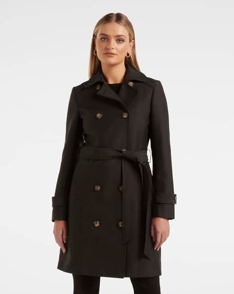 Women Regular Fit Trench Coat with Tie-Up Belt