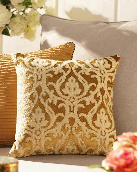Buy Gold-Toned Cushions Pillows for Home Kitchen by Pure Home