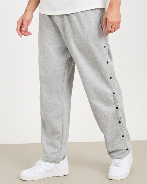Mens Side Split Button Pants Casual Sweatpants Workout Sport Trousers  Activewear | eBay