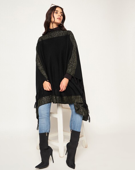 Women Poncho with Tassels