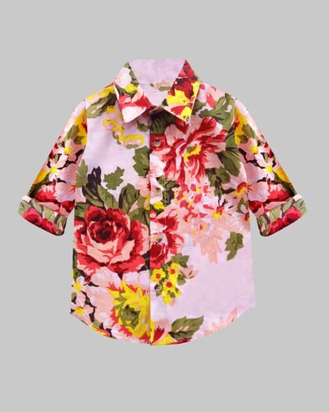 boys floral print shirt