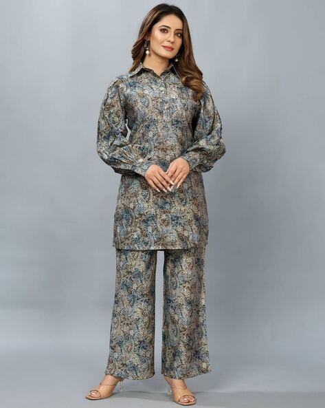 Buy Leriya Fashion Kurti Pant Set | Cotton Block Printed Kurtis | Tie-Dye  Print Trouser Pant for Women | Fancy Kurta Set for Women | Perfect for  Office | Outing | Casual