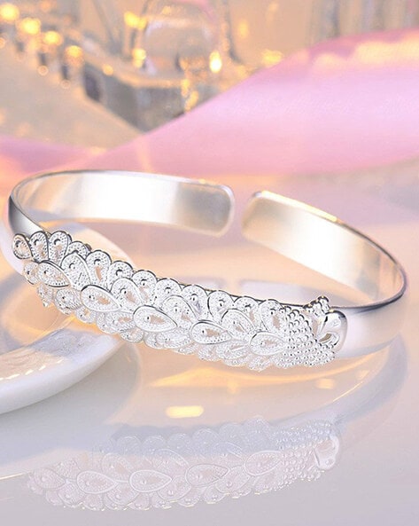 Ladies wide silver bracelet | FULL-SILVER