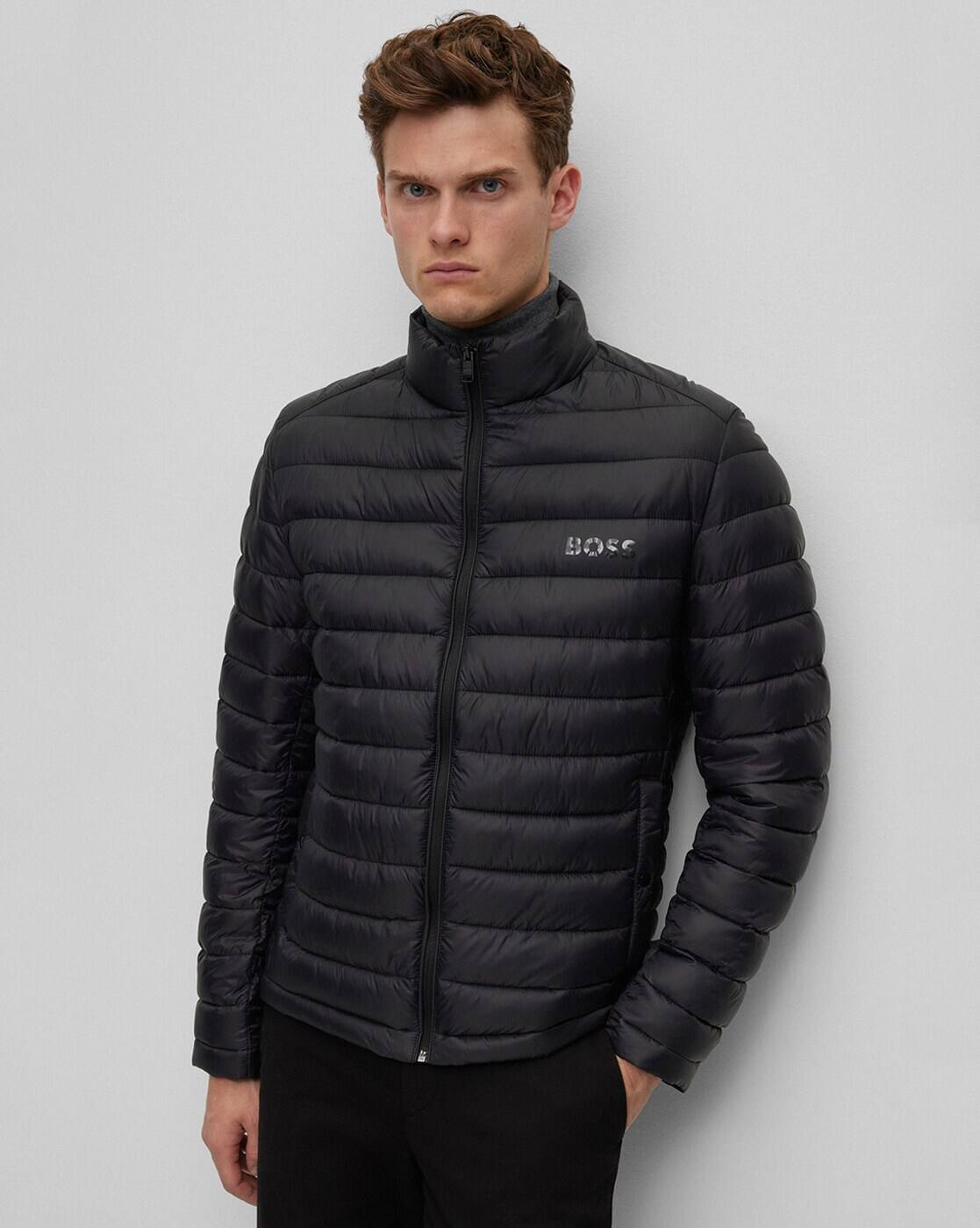 【Meravel】 Essential Padded Jacket（Black） Buy Black High Neck Padded Jacket for Men Online at SELECTED HOMME