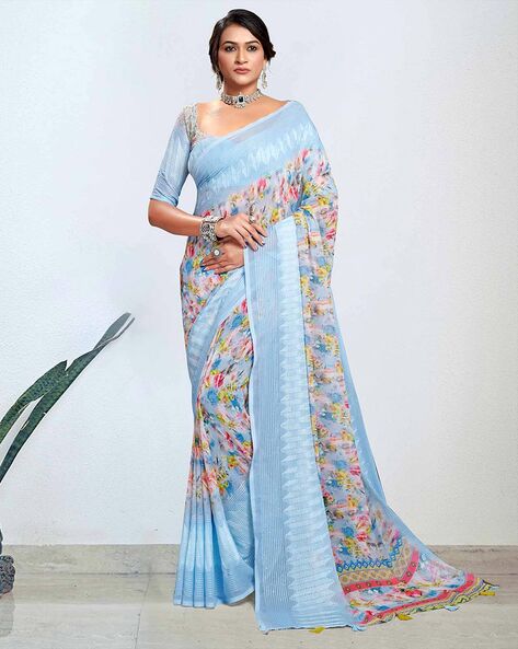 Aqua Floral buy Buta Saree