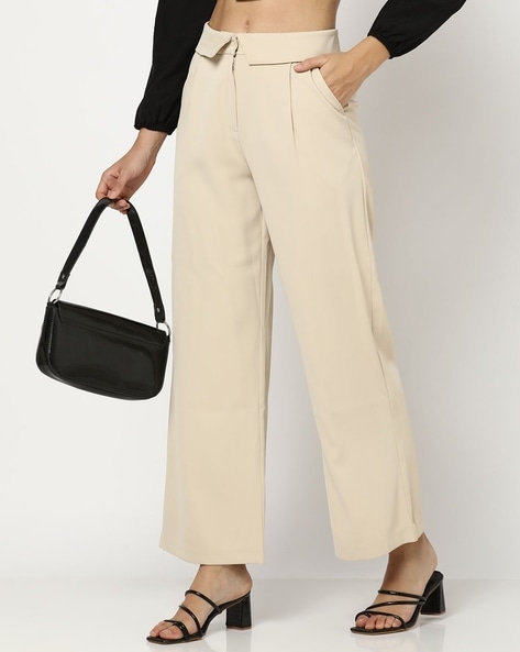 Men Pleat-Front Regular Fit Trousers