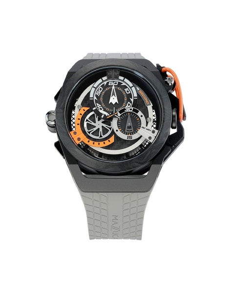 Mazzucato Men F1-GYBLK Chronograph Watch with Tang Buckle