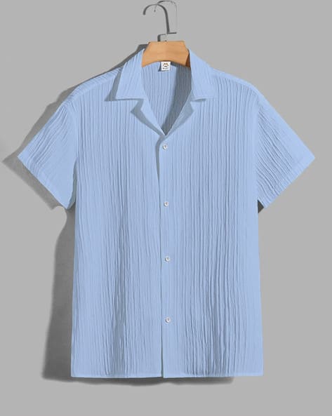 WUXI Men Textured Loose Fit Shirt