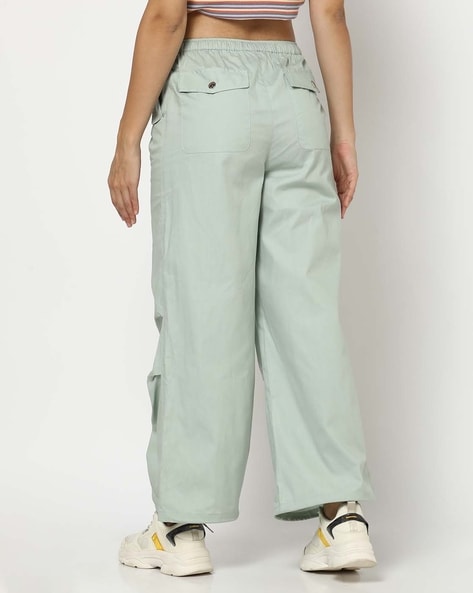 Womens Parachute Pants Baggy Pants Cargo Pants with Pocket High Waist Y2K  Pants | eBay