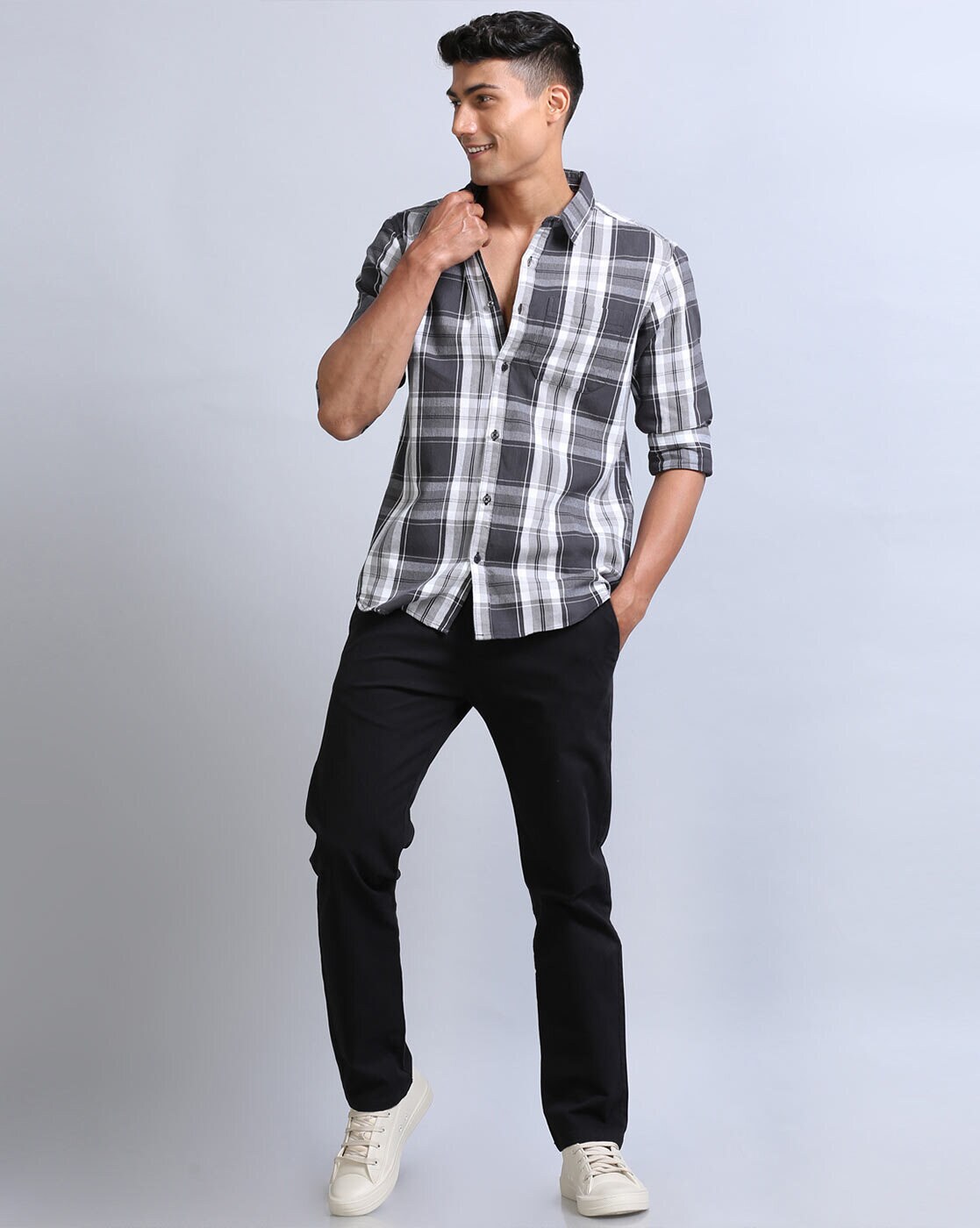 Charcoal Grey Checks Shirt – Bushirt