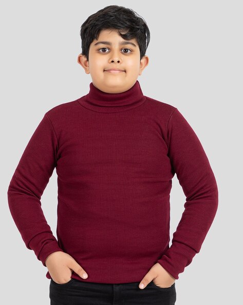 Boys Ribbed Turtle Neck Sweater