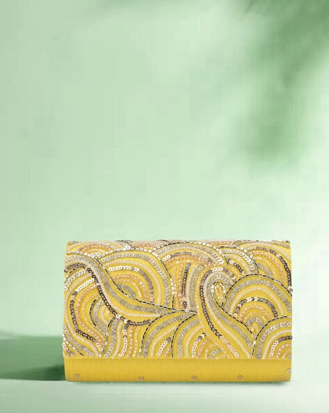 Clare V. Rustic Margot Wallet Clutch w/ Tabs in Dandelion- Bliss Boutiques