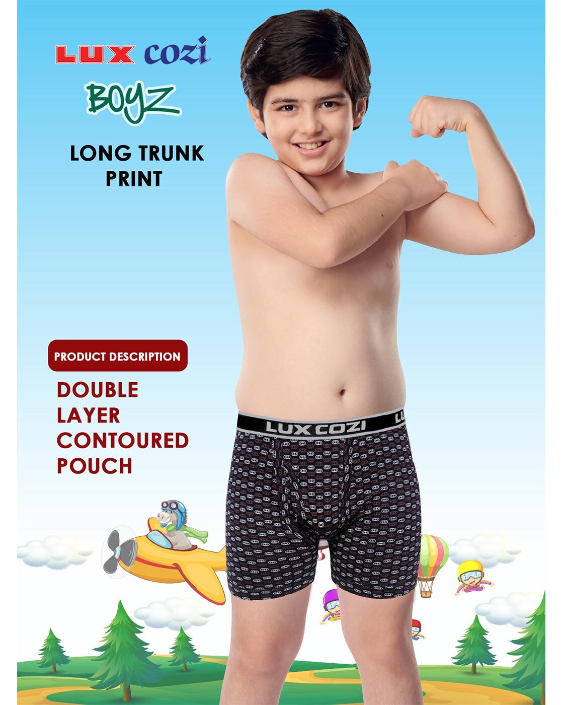 Buy LUX COZI Printed Cotton Boys Trunks | Shoppers Stop