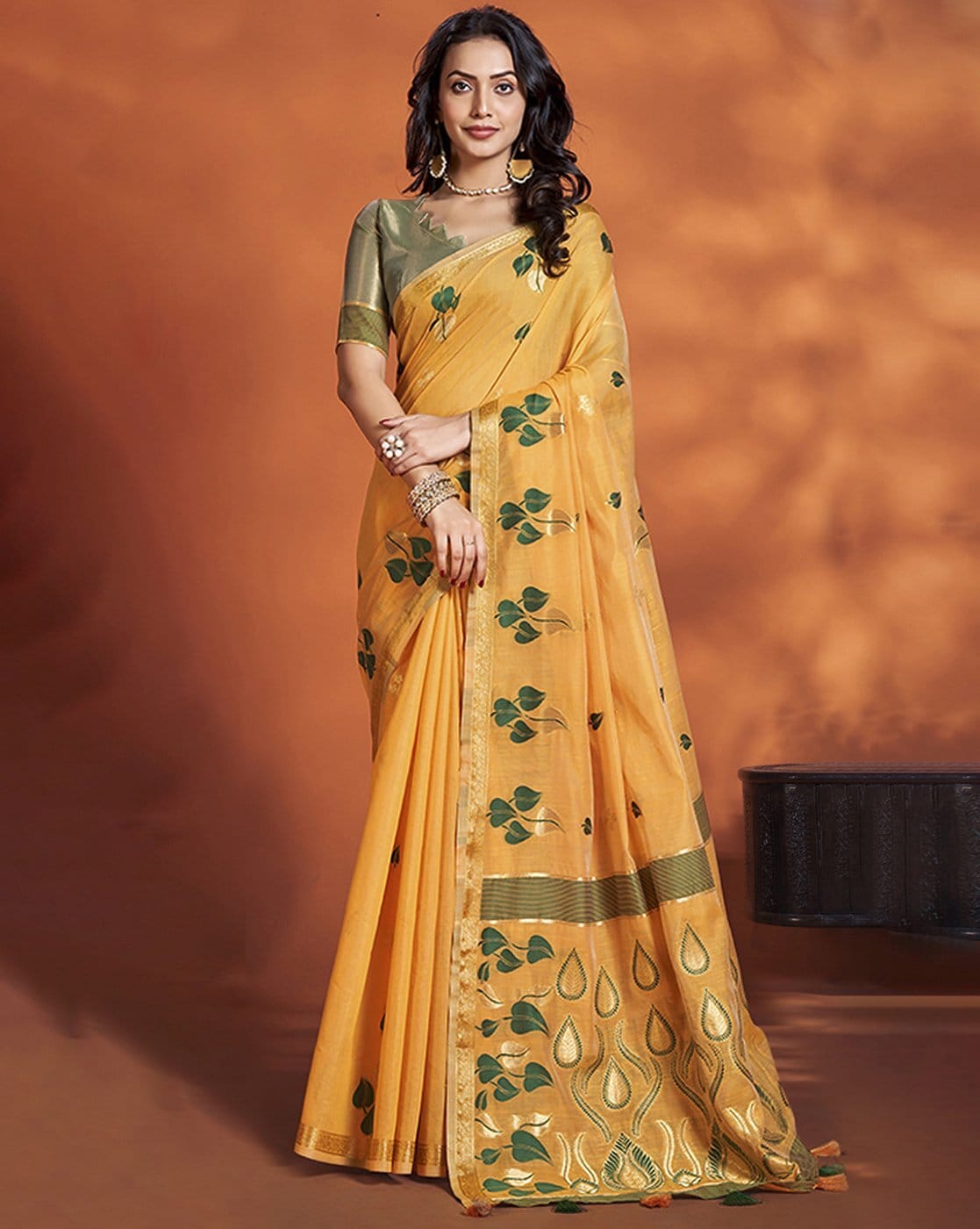 Buy Yellow Sarees for Women by Ri-wah Online