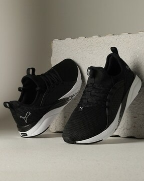 Puma black tennis on sale shoes