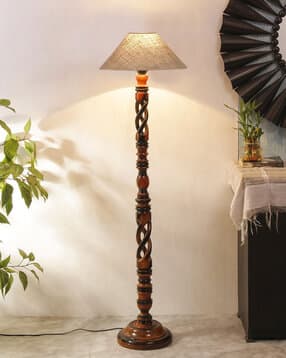 devansh Wooden Floor Lamp with Jute Shade-picture-20