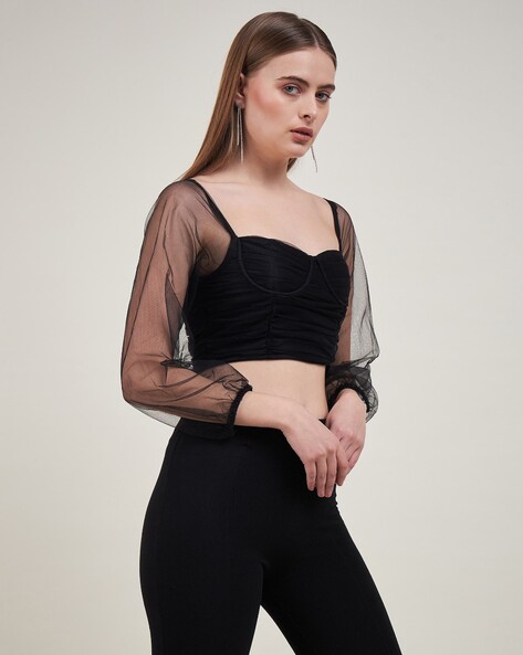 Buy Black Tops for Women by Delan Online