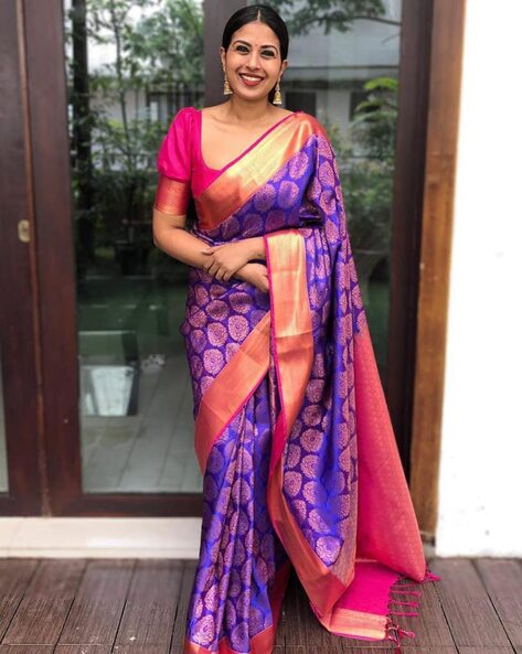 Buy PURPLE Sarees for Women by Indie Picks Online