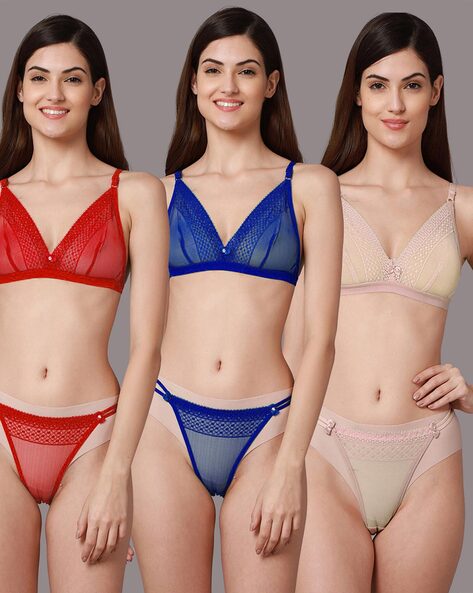 Buy online Multi Colored Cotton Bra from lingerie for Women by