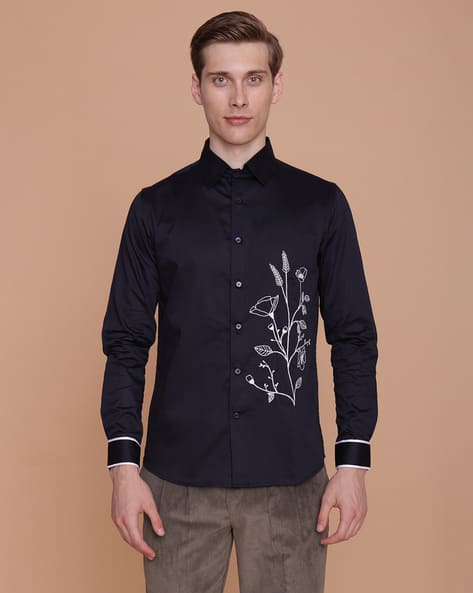 Buy Navy Blue Shirts for Men by Lacquer Embassy Online | Ajio.com