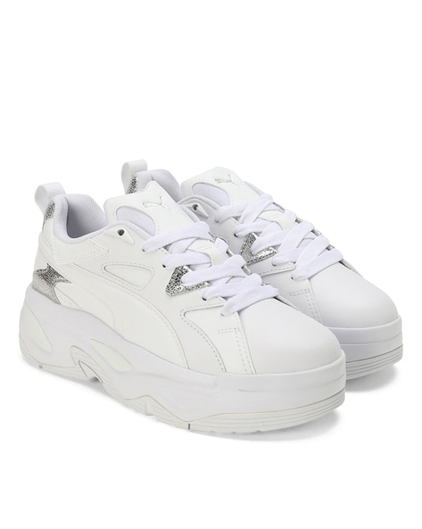 Puma white best sale platform shoes