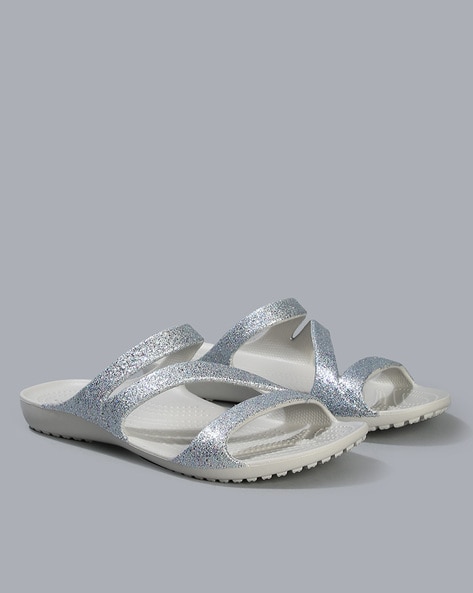 Silver crocs online sandals