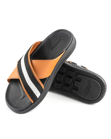 Men Embossed Logo Slide Flip Flops