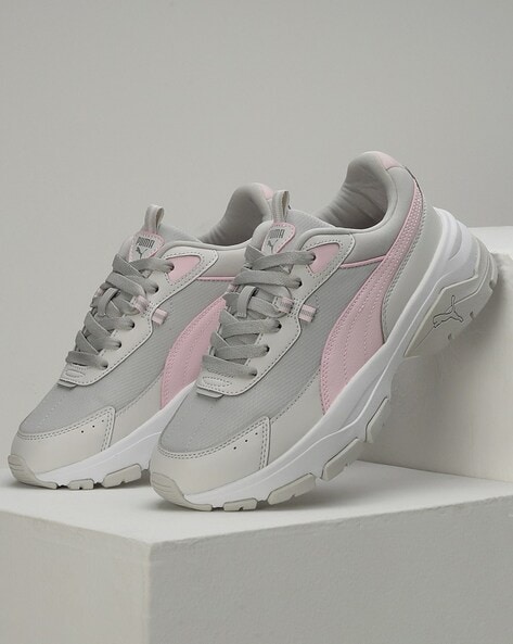 Pink and grey puma hot sale shoes