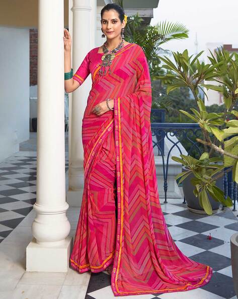 Buy Pink Sarees for Women by Saree mall Online