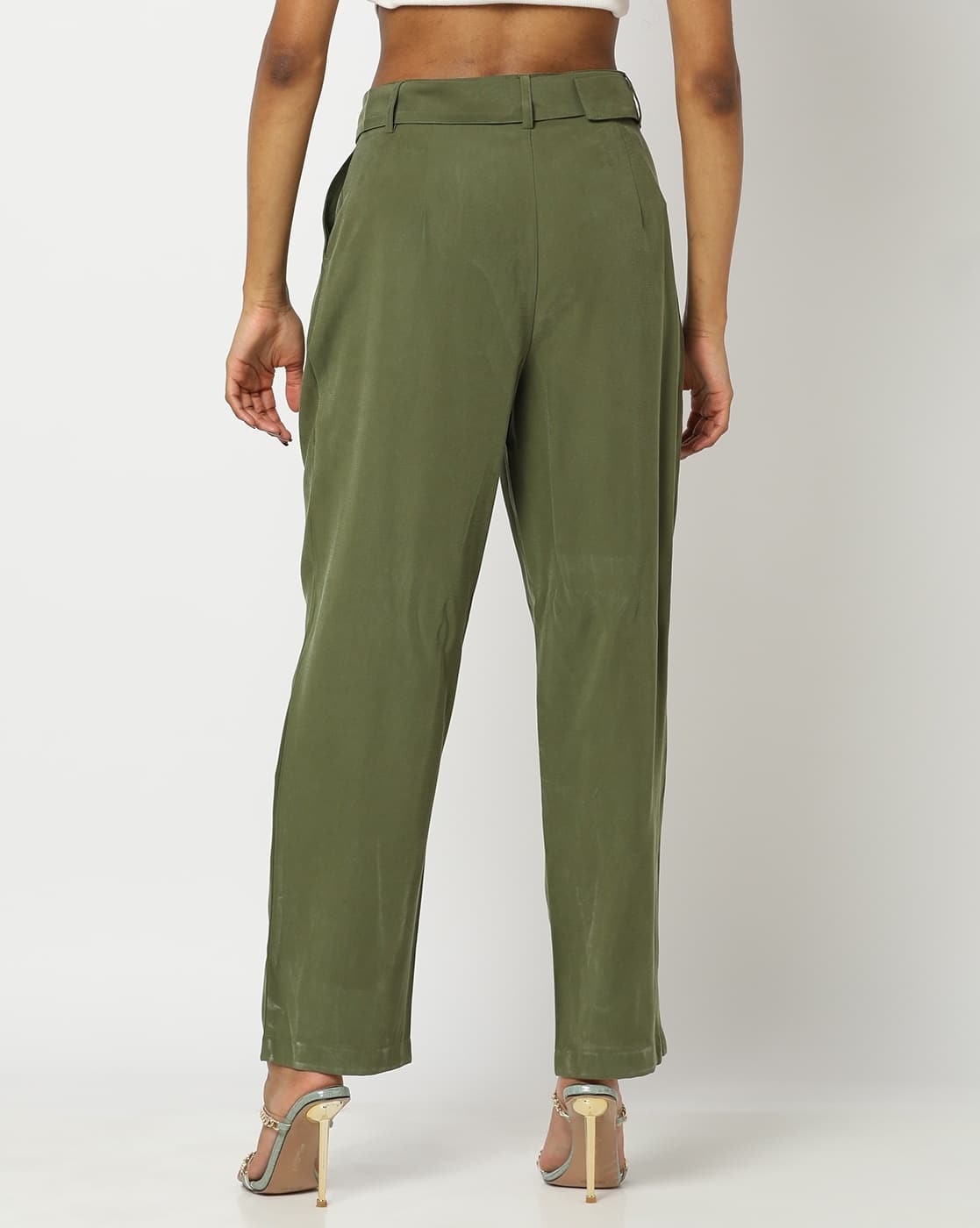 Buy Olive Green Trousers & Pants for Women by MISS PLAYERS Online
