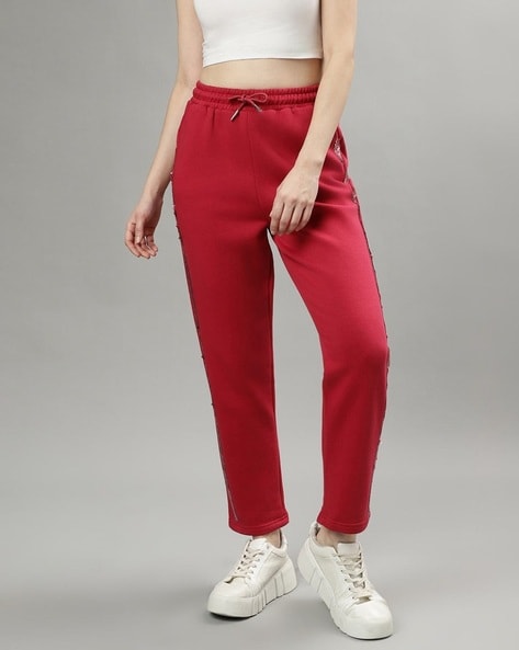 Buy Red Track Pants for Women by ELLE Online | Ajio.com