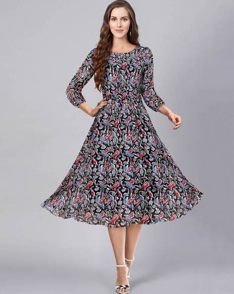 Buy Women's Grey Floral Dresses Online