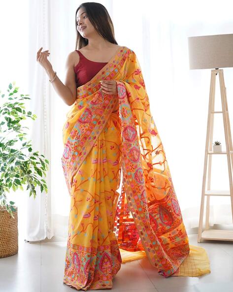 Pure Pashmina silk printed saree at Rs 2200/- | Saree, Pashmina, Printed  sarees