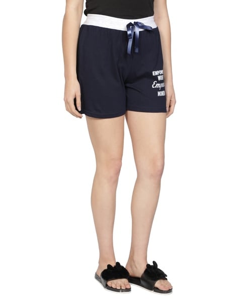 Buy HIGH-WAISTED DARK BLUE SPORTS SHORTS for Women Online in India