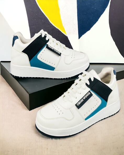 FALCOTTO - Boys White & Blue Leather Star Sneakers | House of Bimbi